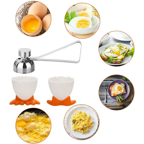 6 stk. eggkoppsett morsomme eggkoppsett eggkoppsett eggstativ eggbeholder for baking, frokost, dessert