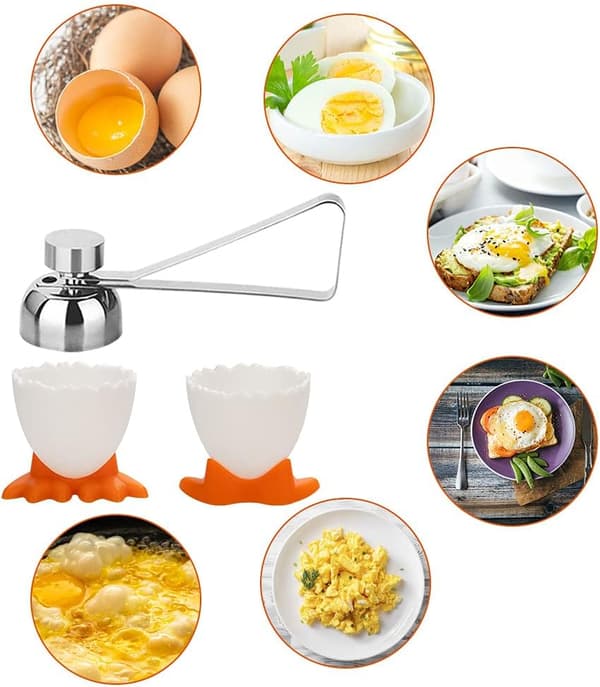 6 stycken äggkoppar roliga äggkoppssatser äggkoppssats äggställ ägghållare för bakning, frukost, dessert
