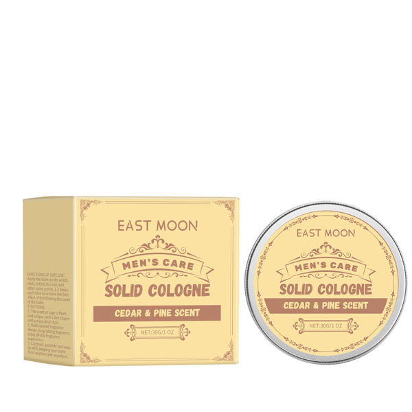 NY 30g/ask East Moon Cederträ Solid Parfym för Män, Bärbar, Långvarig, Lockande och Charmig.