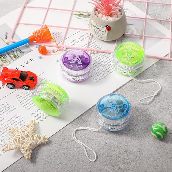 9 stk LED Lys Yo-Yo Responsive Ball Bearing Yo-Yo Plast Responsive