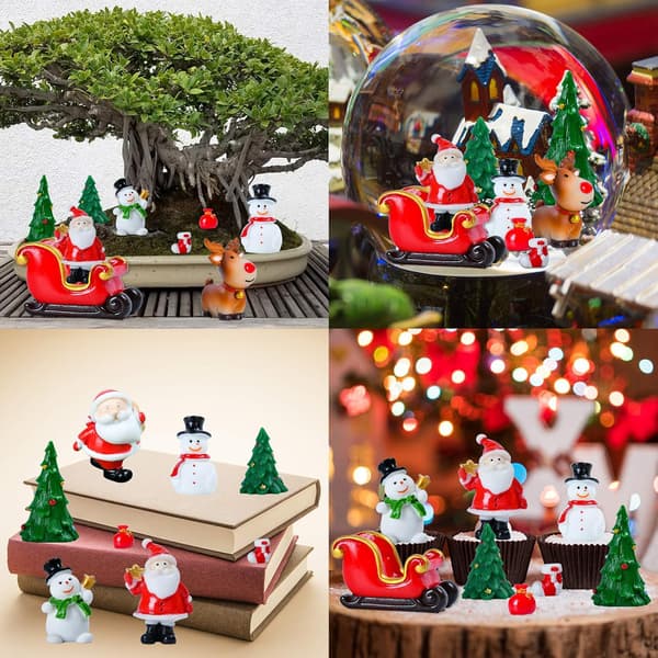 11 Miniature Resin DIY Havefiguriner, Julepynt Mini Sæt