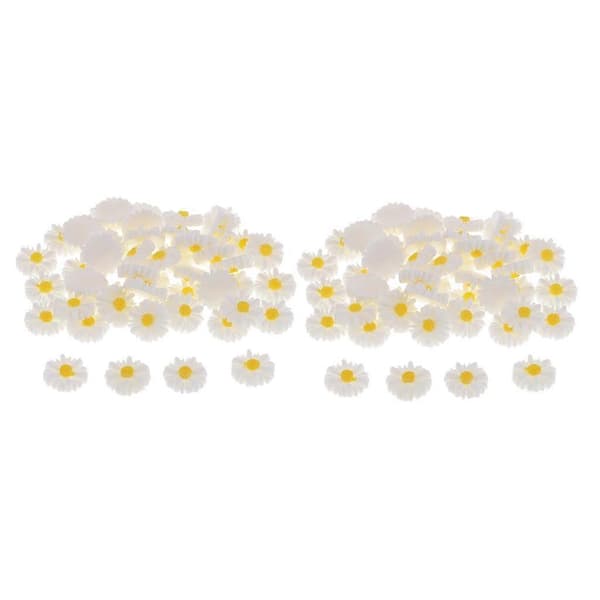 100 stk. Flatbacks Resin Blomsterknapp DIY Hårsløyfe Håndverk Dekorasjoner Cabochon