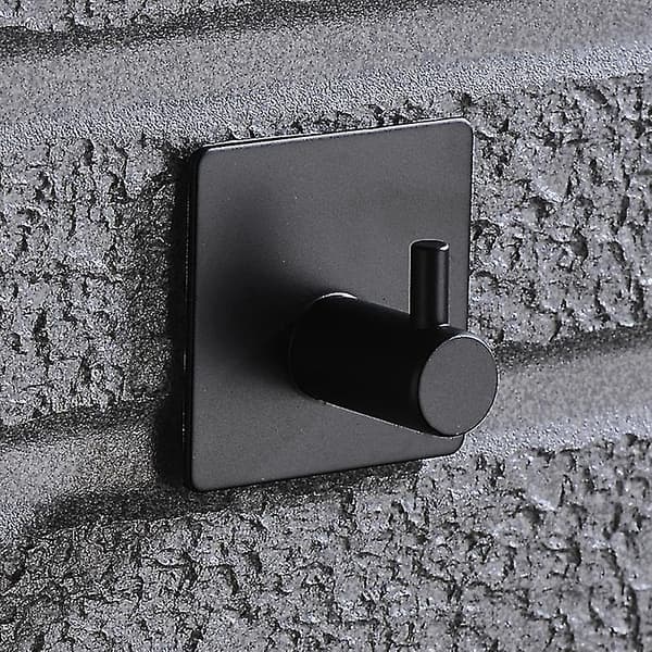 Badeværelse Væg, Køkken Håndklædekrog, Billedkrog Uden Boring, Selvklæbende Rustfri Stålkrog, Sort