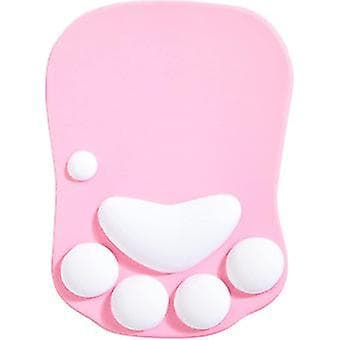 Katt Pote Musematte, Ergonomisk Musematte, Musematte Med Håndleddsstøtte, Silikon Gel Musematte, Søt Musematte Rosa & Hvit