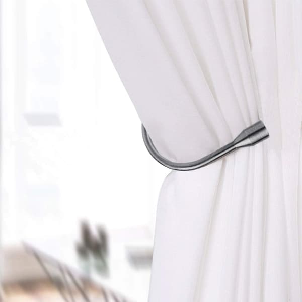 Gardins U-Hængedesign Gardintilbageholdere Metal Gardintilbageholdere 2 Stykker (Sølv)