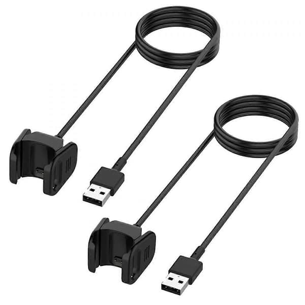 2 stk. lader kompatibel med Fitbit Charge 4 og 3, erstatningsladekabelklipsledning for Fitbit aktivitetsmåler (1m)