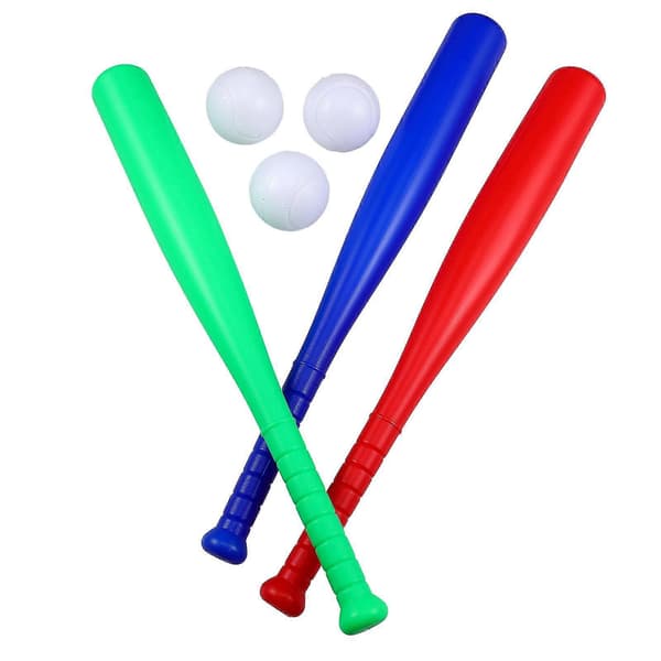 6 st. basebollset för barn Utomhusbasebollleksaker Öva slagfärdighet Boll för barn småbarn (3 st. basebollträ + 3 st. baseboll)