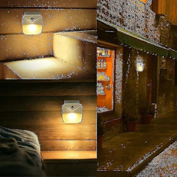 6-pakning sensor nattlys, smarte LED nattlys, varmt lys LED sensorlys