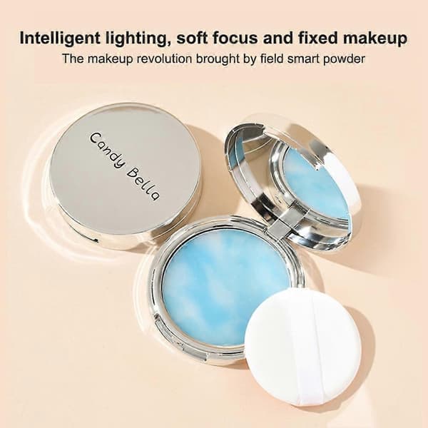 Candy Bella Oil Controling Powder Langtidsholdbar hudvenlig pudder til makeup blue