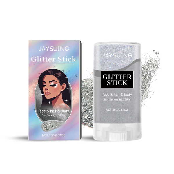15g/boks Glitterstift (sølv) - Fest-/ball-/forestillingssminke, ansikt, kropp, kragebein-highlighter