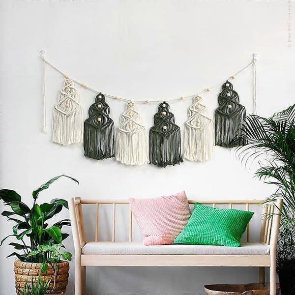 Håndvævede juledekorationsbaggrundsgardiner B  85*30CM