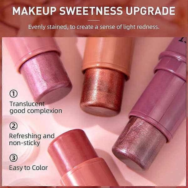 (NY) Multifunktionel makeup stick øjenskygge highlight perlepudder blush