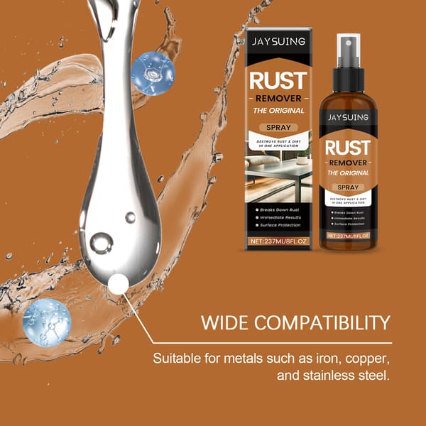 237 ml/boks Rustfjerner Spray til Metaloverflader opløser rust uden at beskadige underlaget; velegnet til flere materialer og nem at skylle af.