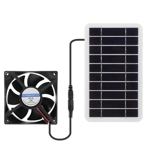 2.5W Solcellepanel Vifte Solcelle Kjæledyr Eksosvifte Høne Hund Katt Solcelle Luftstrøm Vifte