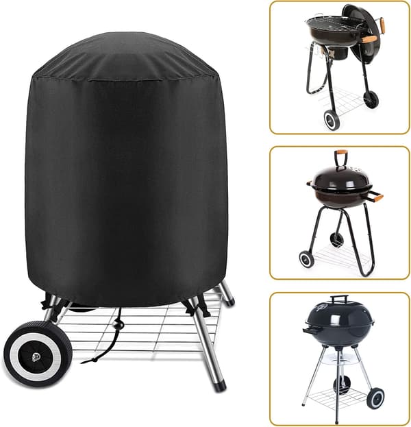 Pyöreä BBQ-kansi, Grillin suojakansi, Puutarhahiiligrilli 70×70cm