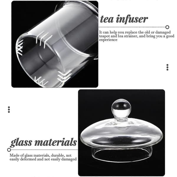 1 sæt gennemsigtigt tefilter, tesire til teblade, glas-tebrygger