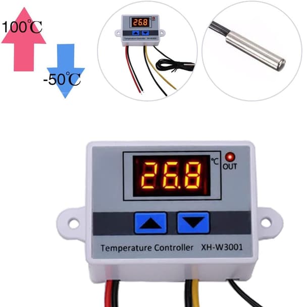LED Digital Temperaturkontroller Modul Programmerbar Kjøletermostat (12V 10A 120W)