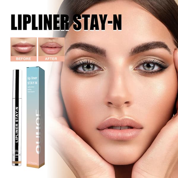 NY 5ml/boks Peel-off Lipliner (Lys Brun), fyller leppelinjer, forbedrer leppefargen, langvarig peel-off lipliner