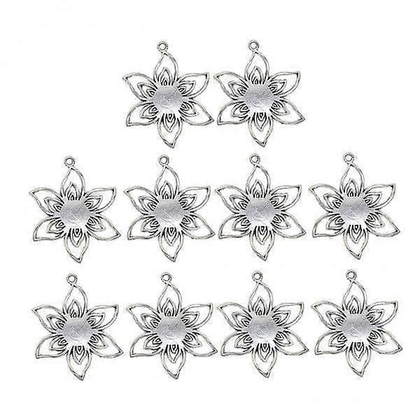 5x10 Stycken Filigran Blomma Tom Cabochon Infattningar DIY Hängen Bas