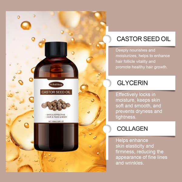 100 ml/låda Hudvård Ricinolja Återfuktande Reparerande Hydrerande Närande Hårfollikelvård Utjämnande Multi-Effekt Essens