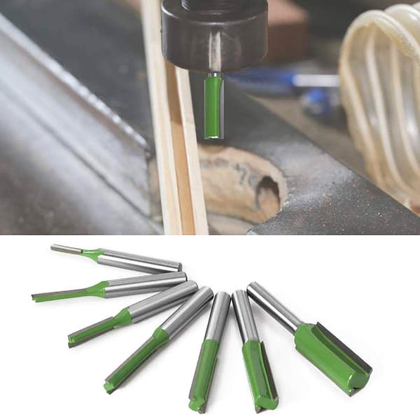 Lige Router Bit, 7 stk. Wolframcarbid Router Bits 6 mm Skaft Router Bits Multifunktionel Router Bit Træbearbejdningsværktøj til Træbearbejdning