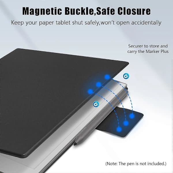 Magnetiskt skyddsfodral för ReMarkable Paper Pro PC+PU läder surfplatta med pennfack