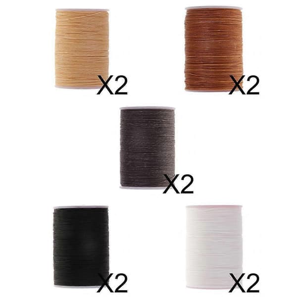 10x 130 meter 0,5 mm rund polyester vokset tråd til syning