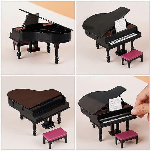 1 set minihus pianopall dockhus musikinstrument dockhus prydnader