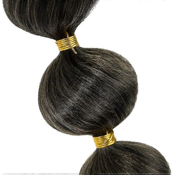 34\" lang boble-hestehale-extensions flettede hårstykker black blonde