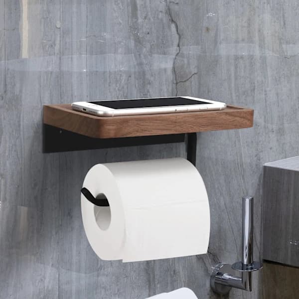 Toalettpapirholder med innfelt hylle
