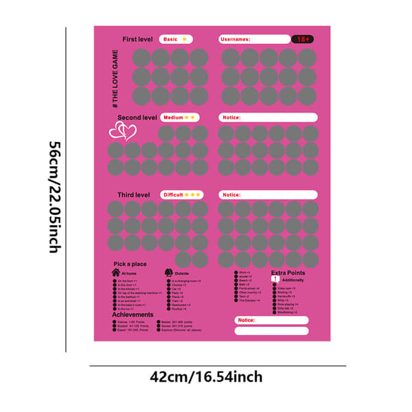 2-pack THE LOVE GAME 100 parscen pose utmaning skrap present affisch i lager