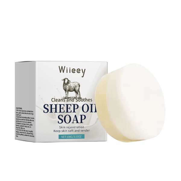 NY 100g/boks Lanolin Kroppssåpe - Mild, forfriskende, oljekontrollerende, rensende, kropps-, ansikts- og dusjsåpe.