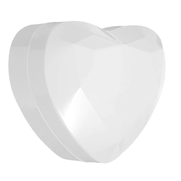 LED Lysende Hjerteformet Oppbevaringsboks for Frierring til Bryllupsdag Valentinsdag (Hvit)