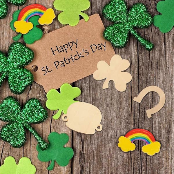 50 stk. St. Patrick's Day DIY dekorative trefliser Tredekor Treplater