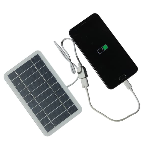 2W 5V Solcellepanel Solenergi Utendørs Mobiltelefon Power Bank Lader