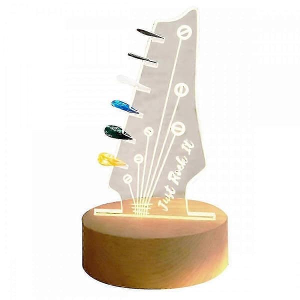 Guitar Pick Display, Lysende Plekter Opbevaringsstativ, til Akustisk Elektrisk Bas Ukulele Violin Rund Base