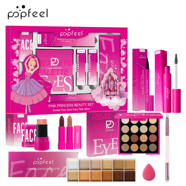 Startpakke Skønhedsgavekollektion, Multifunktionelt Makeupsæt til Begynder Daglig Makeup