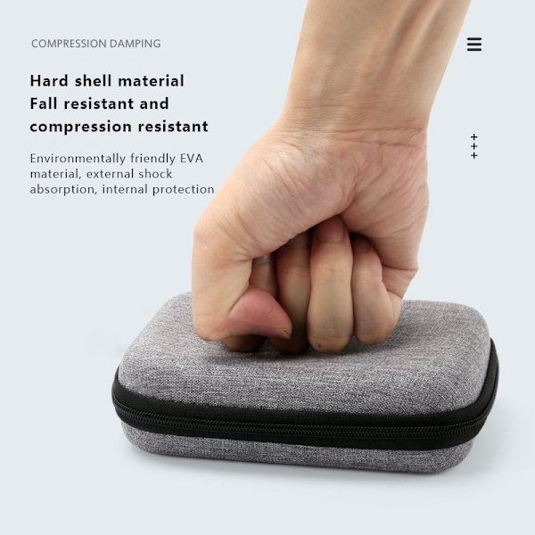 Mini Bärbar EVA Förvaringsväska Påse Bärväska Dragkedja Öronsnäcka 7 x 7 x 3cm