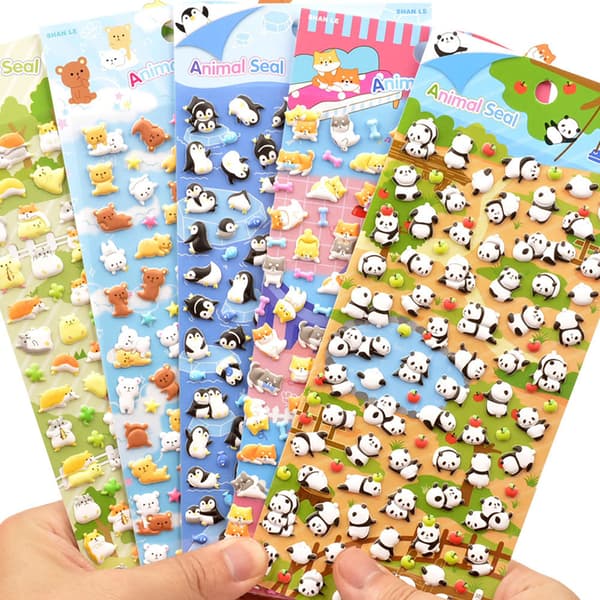 Penguin Panda Stereo Bubble Sticker Dagbok Sticker Decoration St A3
