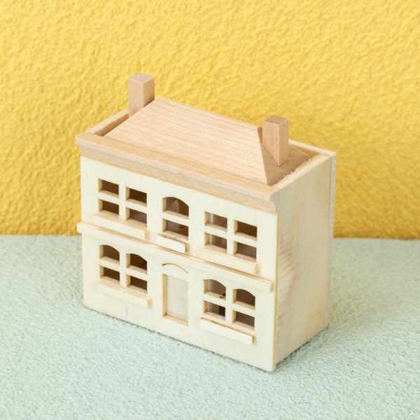 1:12 Dockhus Miniatyr e Villa Litet hus Modell Dekor Leksak Pl