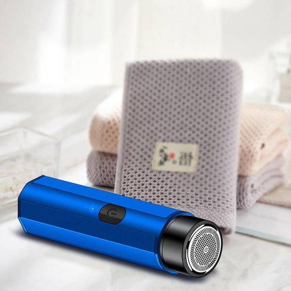 Mini elektrisk rakapparat för män Portable Electric Razor Beard USB Blue