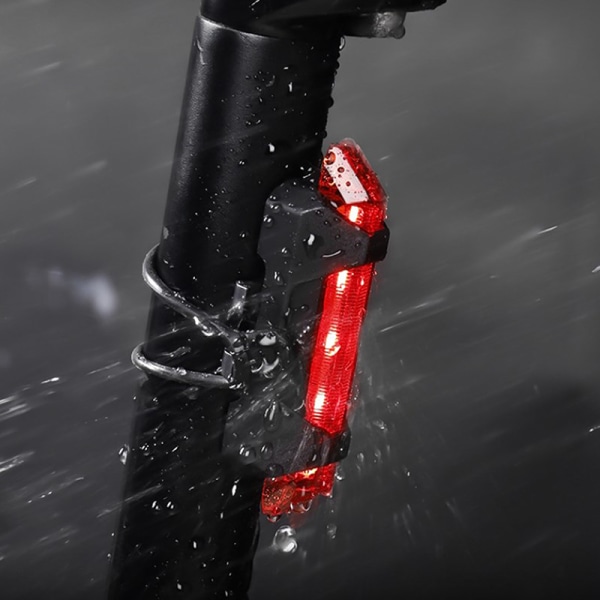 Cykelljus LED vattentät bakljus bakre USB uppladdningsbar B Red
