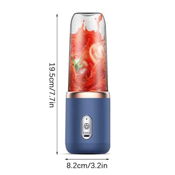 6 Blad Juicer Cup USB Smoothie Blender Cup Mini Charging Frui Pink