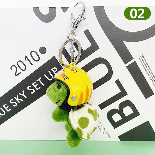 Kawaii Helmet Sea Turtle Keychain e Animal Plush Keychain Chil 02