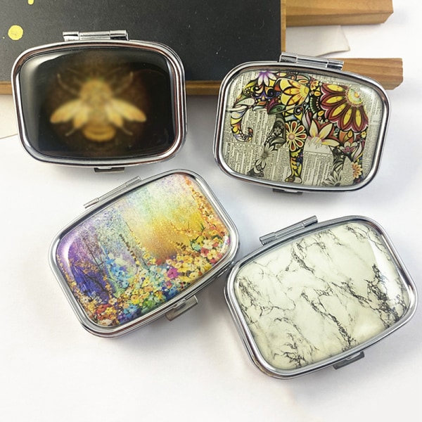 Bärbar Pillbox Smyckeskrin Case Multifunktion A