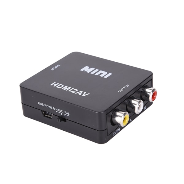HDMI till RCA AV/CVBS Adapter HD 1080P Mini HDMI2AV Video Convert black