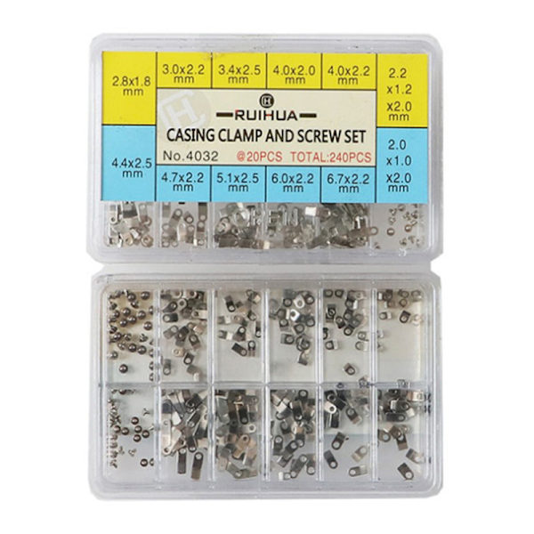 240st 10 Storlek Watch Movement Case Clamp Fixing Adapter Säker