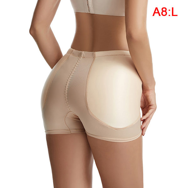Hög midja kvinnor vadderad sömlös rumpa Lifter rumpa Enhancer Beige L