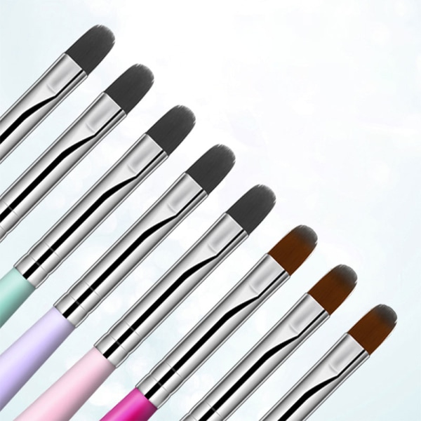 Nail Art Handle Brush UV Gel Gradient Borste För Manikyr Nail Pink