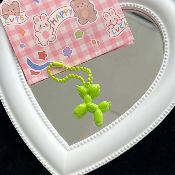 Mini e Balloon Dog Nyckelring Tecknad Candy Color Puppy Bag Key R Green